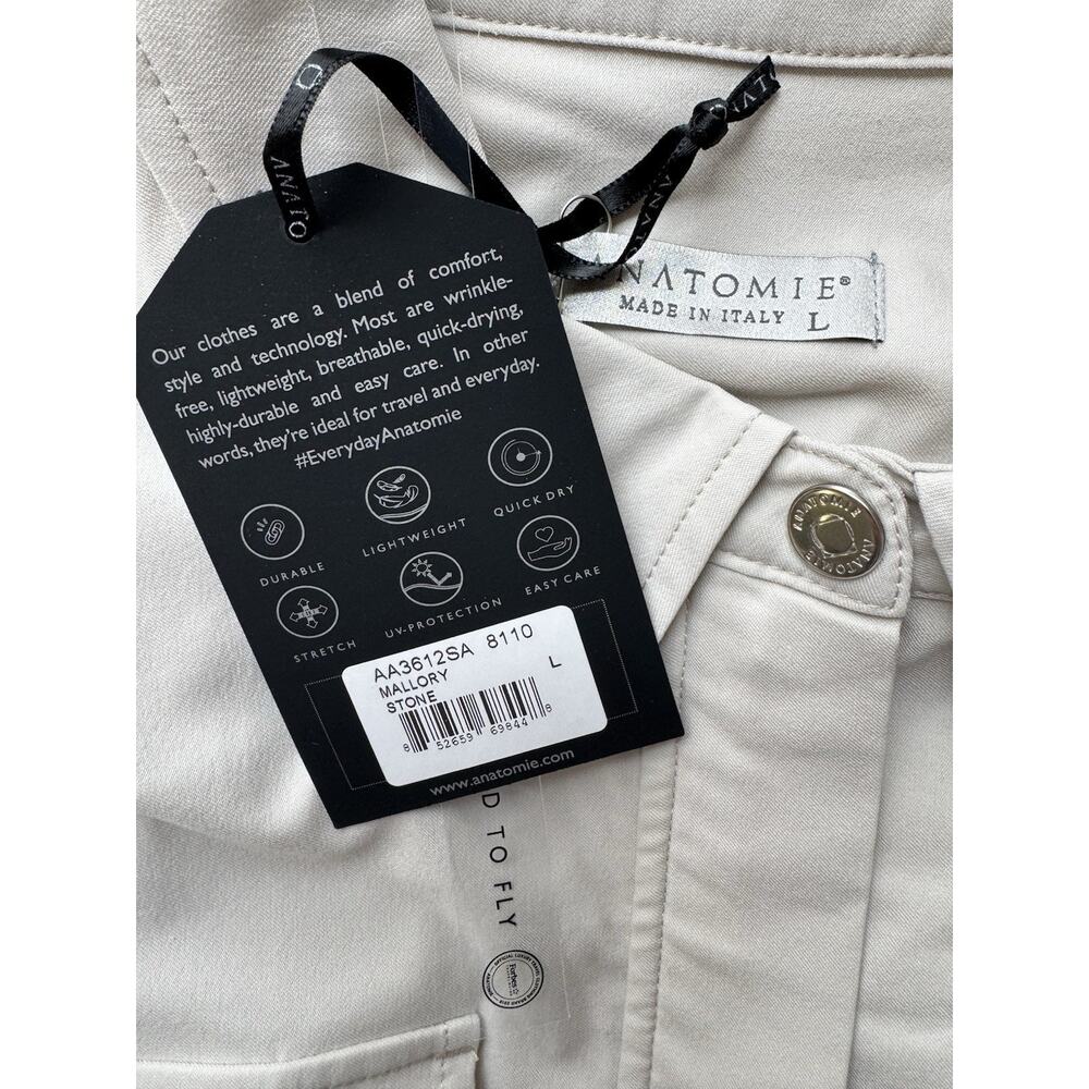 NWT Anatomie Mallory Utility Travel Midi Dress Size Large Stone Cargo Pockets - Picture 7 of 8